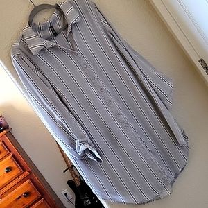 Torrid Button Up Sheer Tunic Blouse